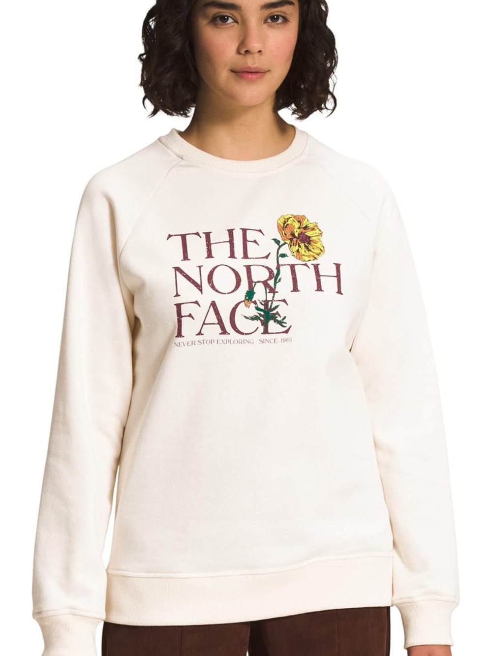 The North Face Women's Cream Graphic Crewneck Sweatshirt size Small